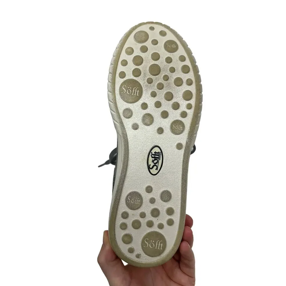 Sofft Parkyn Gray Leather Camo Print Platform Sneaker 7 Comfort‎ Shoes